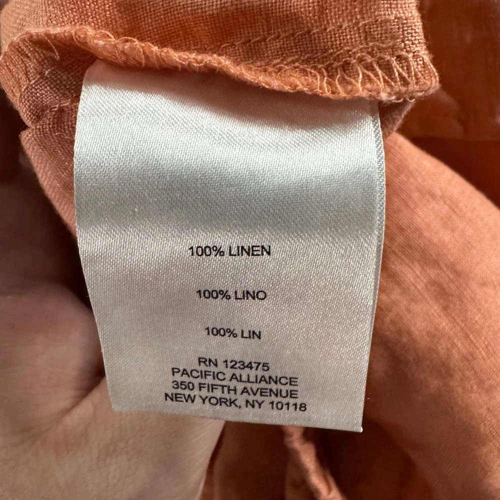 Ellen Tracy Linen Blend Drawstring Waist Shorts‎ Peach Coral Women's XL - Picture 6 of 7